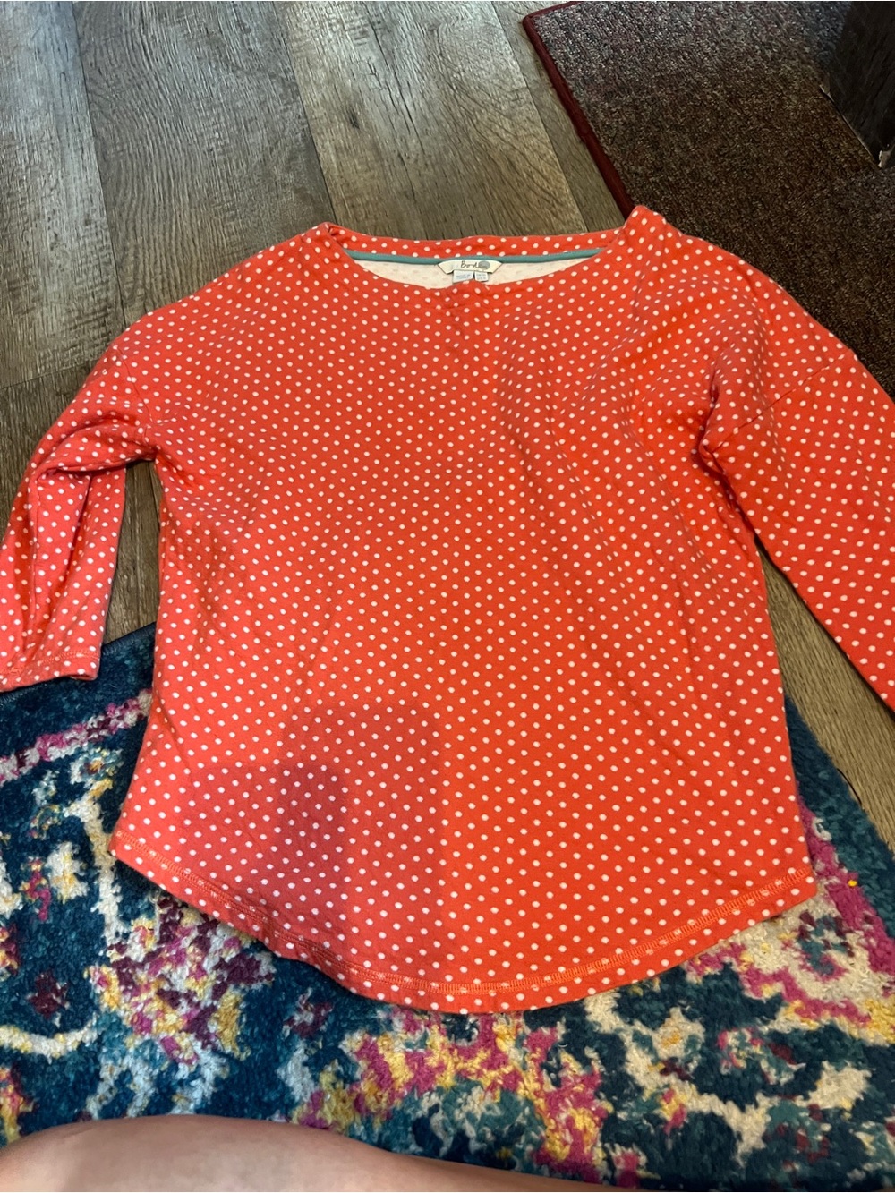 Boden coral polka dot top size 6